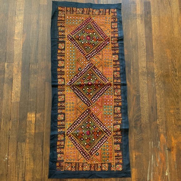 Mirrored Indian Embroidered Eclectic Boho Tapestry - Picture 1 of 9